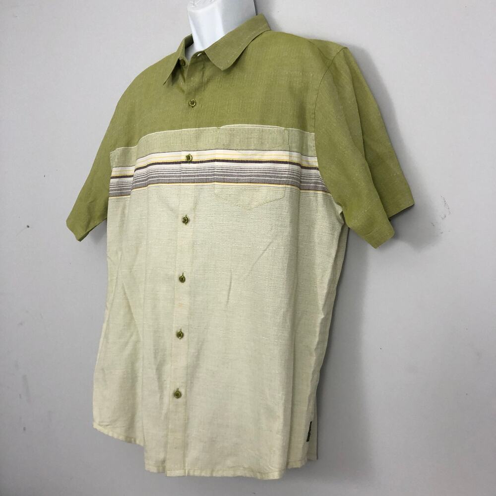 prAna Camino Short Sleeve Mens XL Green Button Down Shirt Gorpcrore Outdoor - Picture 2 of 9